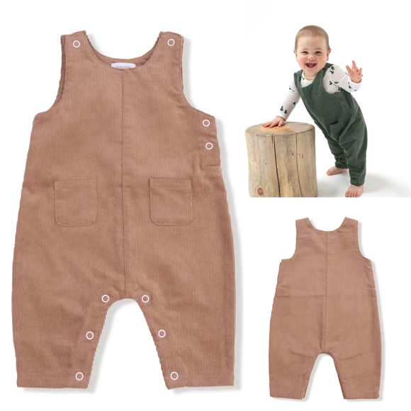 Angel Dear Other - Light Brown Corduroy Overalls Sz 12-18M